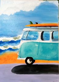 Mini bus(Huile sur toile)